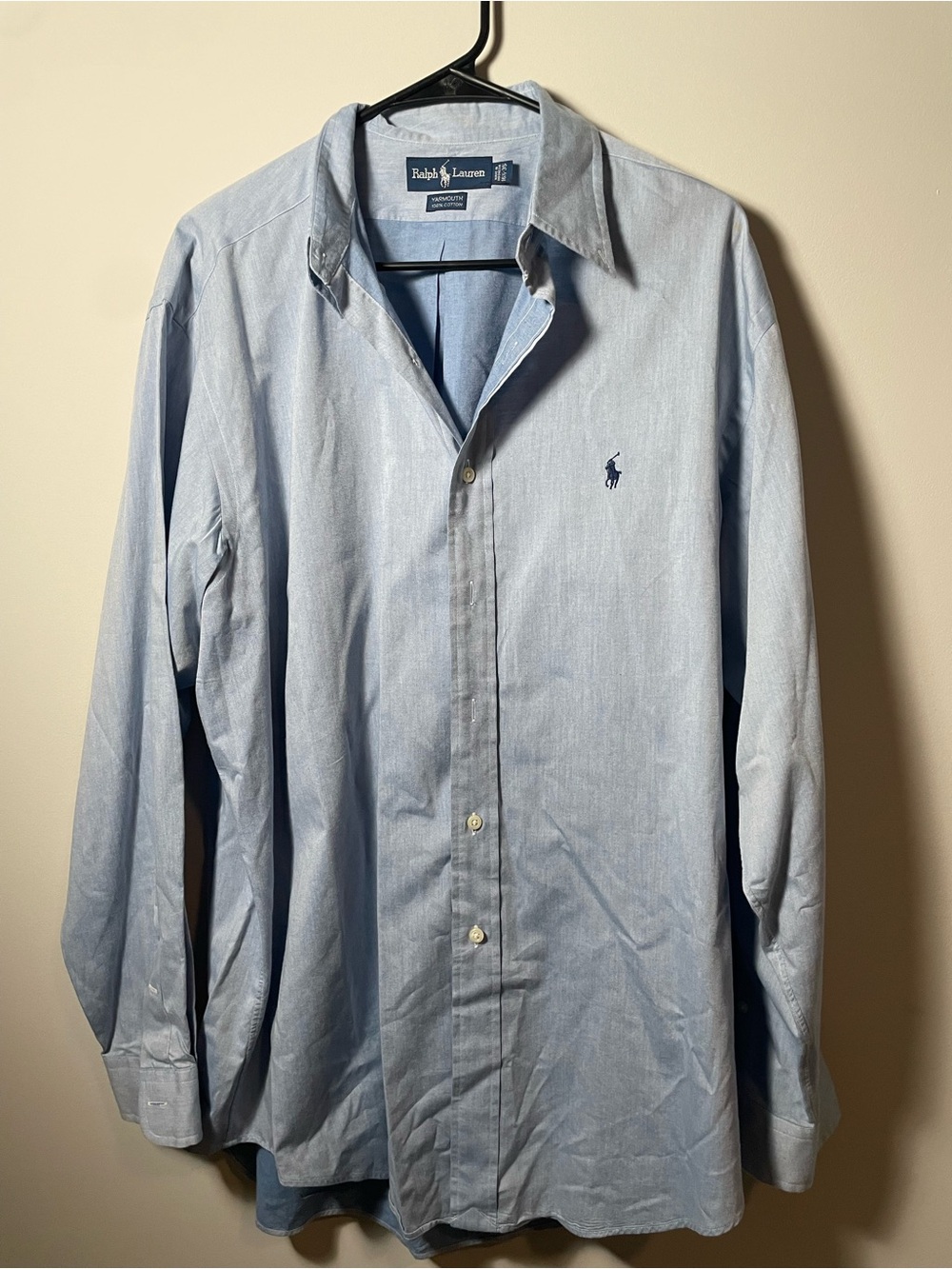 Ralph Lauren Yarmouth Men’s Light Blue Button-Down 16.5-35